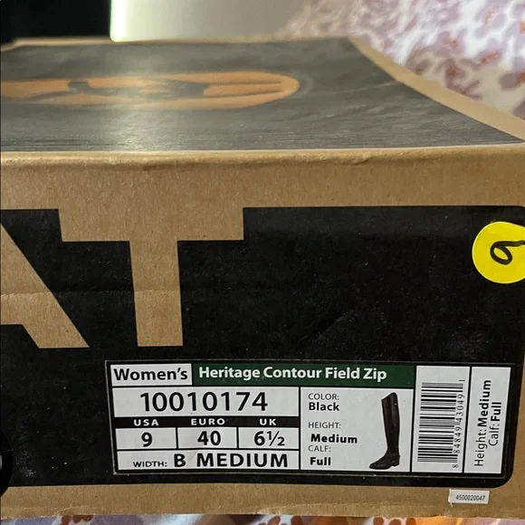 Ariat women’s Black Leather Heritage Field Boots - Contour Full Zip. NWT. - Picture 4 of 6